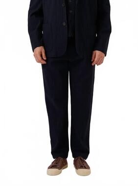NEW UNIVERSAL WORKS ospina cotton military chino pants in dark navy